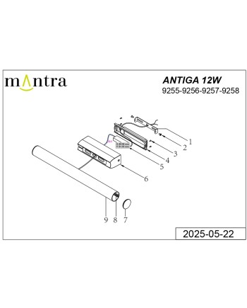 ANTIGA * APLIQUE LED IP44 4000K 12W NEGRO